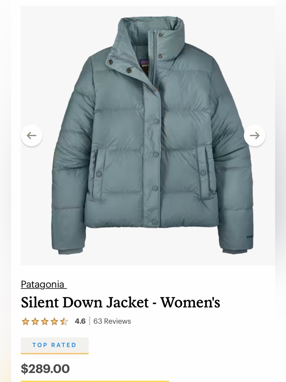 Patagonia Women's Silent Down Jacket — navy blue
